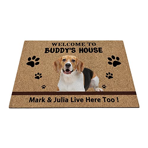 Individuelle Beagle-Hunde-Bodenmatte, lustige Haustierpfoten-Fußmatte, Heimdekoration, Willkommen im Haus, 89,9 x 59,9 cm von BAGEYOU
