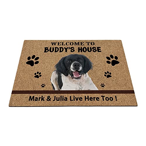 Individuelle Bretagne-Hunde-Bodenmatte, lustige Haustierpfoten-Fußmatte, Heimdekoration, Willkommen im Haus, 89,9 x 59,9 cm von BAGEYOU