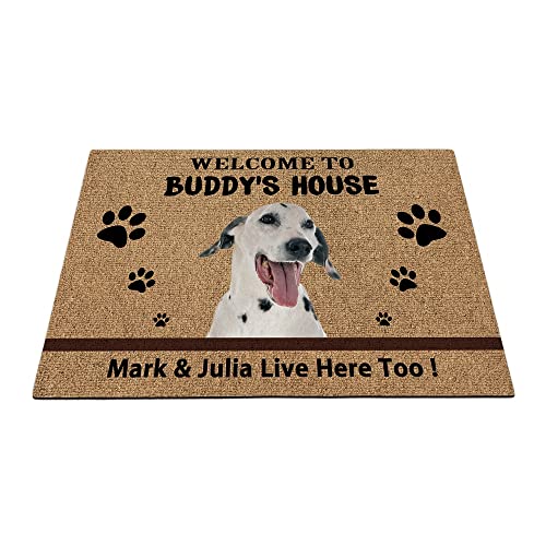 Individuelle Dalmatiner-Hunde-Bodenmatte, lustige Haustierpfoten-Fußmatte, Heimdekoration, Willkommen im Haus, 59,9 x 39,9 cm von BAGEYOU