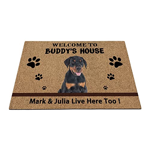 Individuelle Dobermann-Hunde-Bodenmatte, lustige Haustierpfoten-Fußmatte, Heimdekoration, Willkommen im Haus, 89,9 x 59,9 cm von BAGEYOU