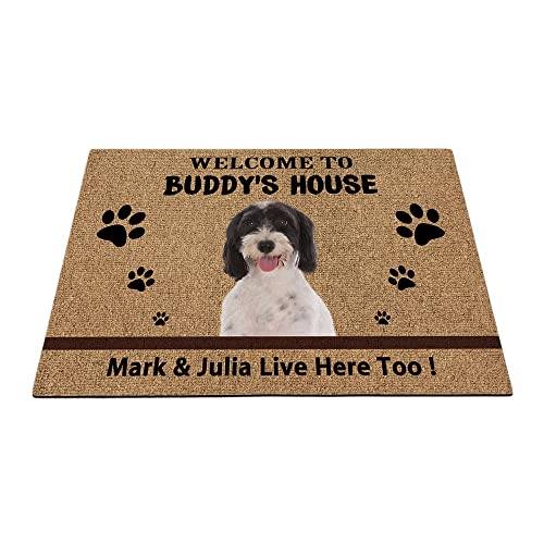 Individuelle Labradoodle-Hunde-Bodenmatte, lustige Haustierpfoten-Fußmatte, Heimdekoration, Willkommen im Haus, 59,9 x 39,9 cm von BAGEYOU