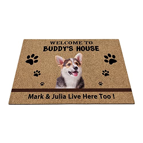 Individuelle Welsh Corgi Pembroke Dog Welcome Floor Mat Lustige Pet Paws Fußmatte Home Decorations Welcome To Dog's House 69,8 x 45 cm von BAGEYOU