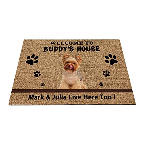 Individuelle Yorkshire Yorkie Hunde-Bodenmatte, lustige Haustierpfoten-Fußmatte, Heimdekoration, Willkommen im Haus, 89,9 x 59,9 cm von BAGEYOU