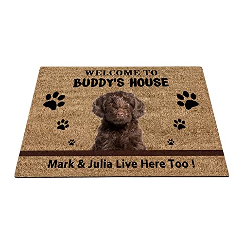 Individuelle australische Labradoodle Hunde-Bodenmatte, lustige Haustierpfoten-Fußmatte, Heimdekoration, Willkommen im Haus, 69,8 x 45 cm von BAGEYOU