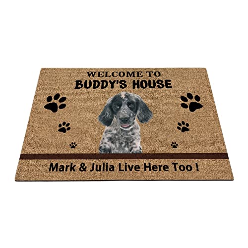 Individuelle englische Setter Hunde-Bodenmatte, lustige Haustierpfoten-Fußmatte, Heimdekoration, Willkommen im Haus, 69,8 x 45 cm von BAGEYOU