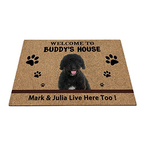 Individuelle spanische Wasserhunde-Bodenmatte, lustige Haustierpfoten-Fußmatte, Heimdekoration, Willkommen im Haus, 69,8 x 45 cm von BAGEYOU