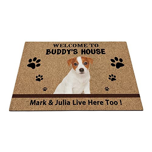 Jack Russell Terrier Hunde-Bodenmatte, lustige Haustierpfoten-Fußmatte, Heimdekoration, Willkommen im Haus, 89,9 x 59,9 cm von BAGEYOU