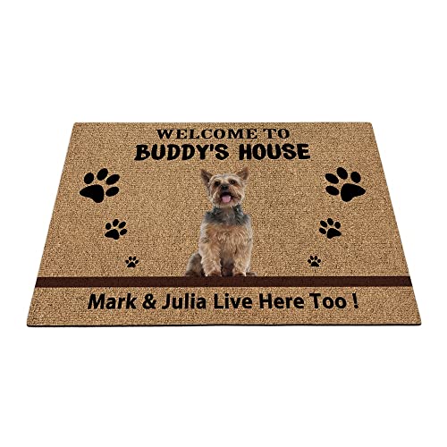 Yorkshire Terrier Yorkshire Welpen-Bodenmatte, lustige Haustierpfoten-Fußmatte, Heimdekoration, Willkommen im Hundehaus, 59,9 x 39,9 cm von BAGEYOU