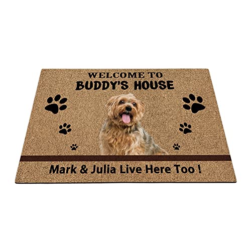 Yorkshire Terrier Yorkshire Welpen-Bodenmatte, niedliche Haustierpfoten-Fußmatte, Heimdekoration, Willkommen im Hundehaus, 89,9 x 59,9 cm von BAGEYOU