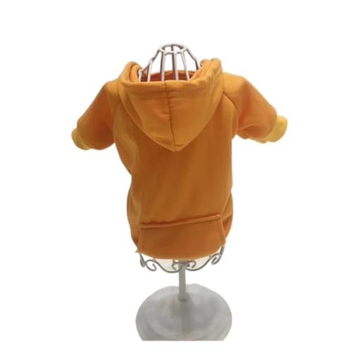 Solide Katzen- und Hunde-Kapuzenpullover für kleine Hunde, Haustierkleidung, Mantel, Jacken, Sweatshirt für Chihuahua, Hunde, Baumwolle, Haustier-Outfits (Farbe: Orange, Größe: M 2,5–3,5 kg) von BAGLEV