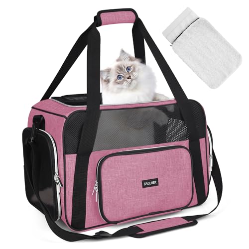 BAGLHER Pet Travel Carrier, Cat Carriers Dog Carrier for Small Medium Cats Dogs Puppies, Airline-Approved Small Dog Carrier Soft Sided, Collapsible Puppy Carrier von BAGLHER
