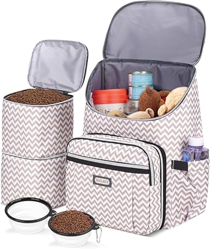 BAGLHER Reise-Hunderucksack – Abnehmbarer Reise-Hundefutterbehälter für Haustierbedarf, Hundeausrüstung, Hundetasche für Reisen mit 2 faltbaren Silikonnäpfen und 2 Lebensmittelkörben BAGLHER Reise-Hunderucksack – Abnehmbarer Reise-Hundefutterbehälter für Haustierbedarf, Hundeausrüstung, Hundetasche für Reisen mit 2 faltbaren Silikonnäpfen und 2 Lebensmittelkörben von BAGLHER