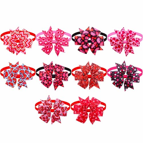 BAHJKASD 10 Pack Heart Bowknot Dekoration Bowties Abnehmbares Hemd Haustier Bowties Haustierkleidung Für Katzen Und Hunde von BAHJKASD