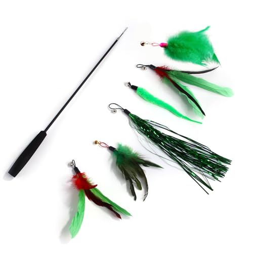 BAHJKASD Lovely Cats Toy Funny Fishing Green Feather Funny Exercise Teaser Toy For Cats With Long Green Feather Cats Teaser Toy Replacement BAHJKASD Lovely Cats Toy Funny Fishing Green Feather Funny Exercise Teaser Toy For Cats With Long Green Feather Cats Teaser Toy Replacement von BAHJKASD
