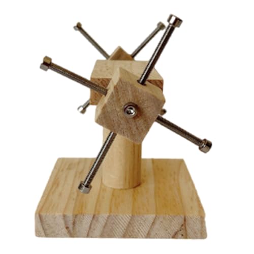 BAHJKASD Drehende Hamster Futtermittel Holzplattform Fütterungsständer Für Hamster Behandelt Spender Snacks Feeder Pet Pet Supply von BAHJKASD