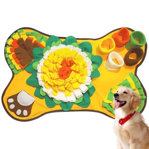 BAIFULAI Schnüffelteppich Hund, Schnüffelmatte Hund, Hunde Schnüffelteppich, Schnüffelteppich für Hunde, für das Intelligenz und Geruchstraining des Hundes Verwendet(Gelb) von BAIFULAI