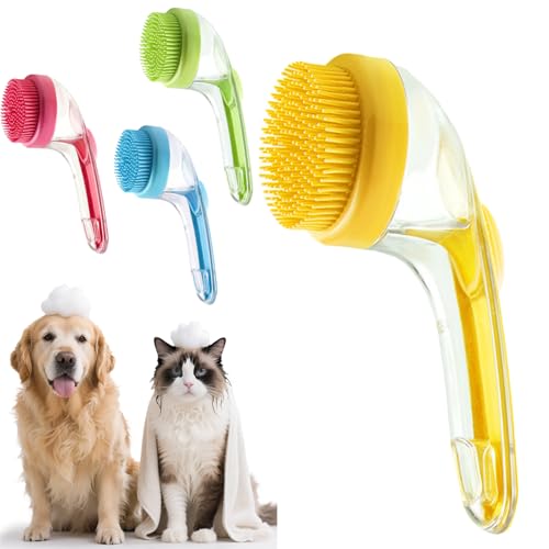 Hunde Waschbürste mit Seifenspender, Badehund Schönheit Waschbürste, Badebürste Hund für die Reinigung mit Seifenspender, Hundebadbürste Mit Waschfunktion, für Hunde Katzen, Ein-Knopf-Reinigung (A) Hunde Waschbürste mit Seifenspender, Badehund Schönheit Waschbürste, Badebürste Hund für die Reinigung mit Seifenspender, Hundebadbürste Mit Waschfunktion, für Hunde Katzen, Ein-Knopf-Reinigung (A) von BAISHUWU