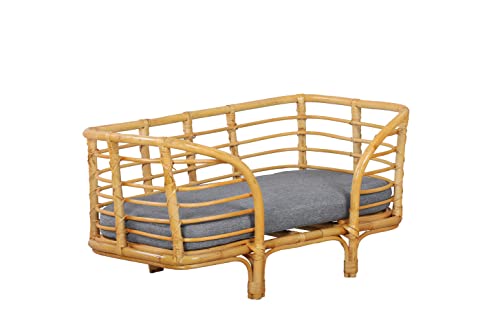 BEAU RIVAGE Selene Hunde- und Katzenbett, rechteckig, aus Rattan, mit Kissen, Grau BEAU RIVAGE Selene Hunde- und Katzenbett, rechteckig, aus Rattan, mit Kissen, Grau von BAÏTA