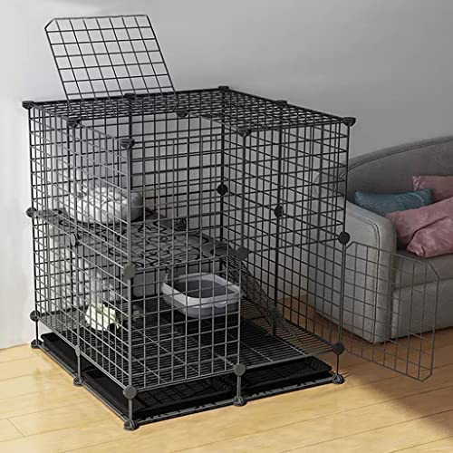 BAJMY Katzenkafig Indoor, Käfig für Haustiere/Spielkäfig, DIY Kleintierkäfig, Gittergehege Katzenkäfig 2 Stöckig,Pet Products Portable Metalldraht Yard Fence, mit Tablett BAJMY Katzenkafig Indoor, Käfig für Haustiere/Spielkäfig, DIY Kleintierkäfig, Gittergehege Katzenkäfig 2 Stöckig,Pet Products Portable Metalldraht Yard Fence, mit Tablett von BAJMY