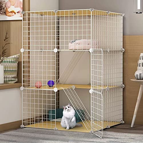 Katzengehege Indoor, Katzenkafig, Großer Katzenkäfig mit 3 Ebenen, Käfig für Haustiere / Spielkäfig, mit Katzenstreu + Hängematte + Katzentoilette + Katzennapf, für 1-3 Katzen ( Size : C 75x75x109cm ) Katzengehege Indoor, Katzenkafig, Großer Katzenkäfig mit 3 Ebenen, Käfig für Haustiere / Spielkäfig, mit Katzenstreu + Hängematte + Katzentoilette + Katzennapf, für 1-3 Katzen ( Size : C 75x75x109cm ) von BAJMY