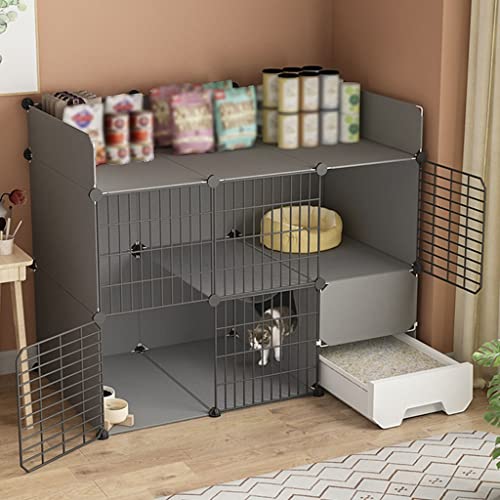 Katzenhaus Im Freien, Katzenkafig mit Klo, Katzengehege, Katzenkäfig Groß, Heimwerker-Innenhaus, Kleintierhaus, Abnehmbarer Laufstall, Platz für 2-3 Erwachsene Katzen, mit Regal ( Color : Net+resin bo Katzenhaus Im Freien, Katzenkafig mit Klo, Katzengehege, Katzenkäfig Groß, Heimwerker-Innenhaus, Kleintierhaus, Abnehmbarer Laufstall, Platz für 2-3 Erwachsene Katzen, mit Regal ( Color : Net+resin bo von BAJMY