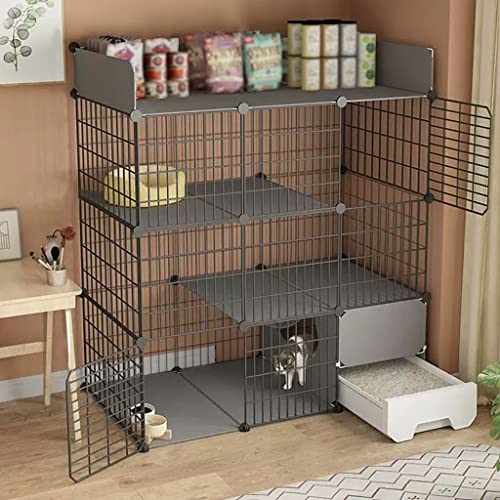Katzenhaus Im Freien, Katzenkafig mit Klo, Katzengehege, Katzenkäfig Groß, Heimwerker-Innenhaus, Kleintierhaus, Abnehmbarer Laufstall, Platz für 2-3 Erwachsene Katzen, mit Regal ( Color : Iron mesh , Katzenhaus Im Freien, Katzenkafig mit Klo, Katzengehege, Katzenkäfig Groß, Heimwerker-Innenhaus, Kleintierhaus, Abnehmbarer Laufstall, Platz für 2-3 Erwachsene Katzen, mit Regal ( Color : Iron mesh , von BAJMY