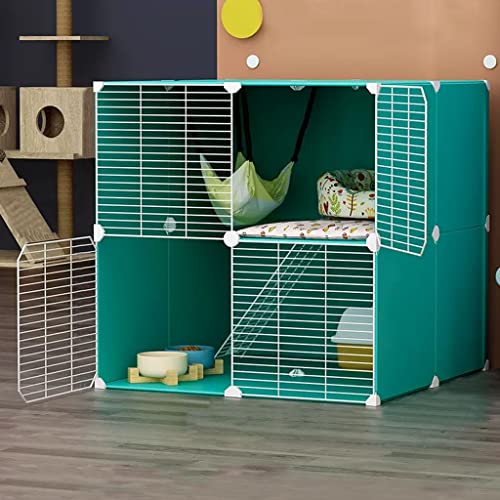 Katzenkäfig, DIY Kleintierkäfig, Katzenkafig aus Metall, Gittergehege Katzenkäfig 2 Stöckig, Katzengehege im Freien, mit Katzenstreu, Hängematte, Katzenstreu, Verschlüsseltes Netz ( Color : Green , Si Katzenkäfig, DIY Kleintierkäfig, Katzenkafig aus Metall, Gittergehege Katzenkäfig 2 Stöckig, Katzengehege im Freien, mit Katzenstreu, Hängematte, Katzenstreu, Verschlüsseltes Netz ( Color : Green , Si von BAJMY