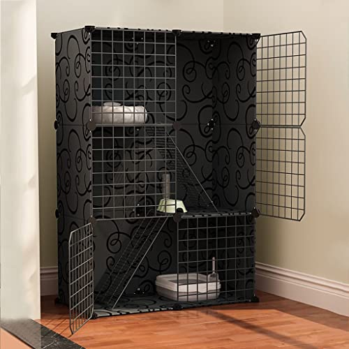 Katzenkäfig, DIY Kleintierkäfig für Kaninchen, Katzenkafig Indoor, Gittergehege Katzenkäfig 3 Stöckig, für 1-3 Katzen, mit Hängematte, Katzenbett, Katzentoilette, Katzennapf ( Size : 75x49x111cm ) Katzenkäfig, DIY Kleintierkäfig für Kaninchen, Katzenkafig Indoor, Gittergehege Katzenkäfig 3 Stöckig, für 1-3 Katzen, mit Hängematte, Katzenbett, Katzentoilette, Katzennapf ( Size : 75x49x111cm ) von BAJMY
