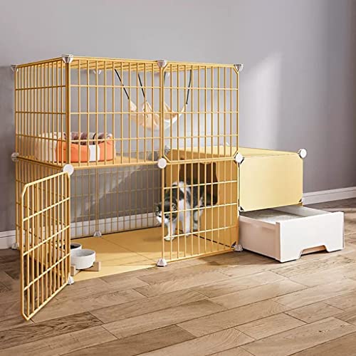 Katzenkisten für Innenkatzen, Katzenkäfig-Ecke, große Katzenzwinger, Innen-DIY-Katzenlaufstall für Kleintiere, Laufstall-Kiste, Katzenhaus, Haustiergehege, mit Katzenklo, Hängematte, Katzenbett ( Size Katzenkisten für Innenkatzen, Katzenkäfig-Ecke, große Katzenzwinger, Innen-DIY-Katzenlaufstall für Kleintiere, Laufstall-Kiste, Katzenhaus, Haustiergehege, mit Katzenklo, Hängematte, Katzenbett ( Size von BAJMY