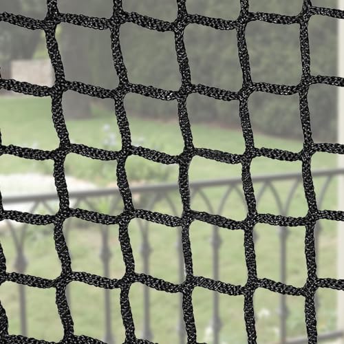 BAKENLON Sicherheitsnetz für Kinder, Balkon Katzennetz, Treppen Schutznetz, Geländerschutznetz, Universal schutznetz, Knotenlos Anti-Fall Verschleißfest Schutznetz, Schwarz (1X2m) von BAKENLON
