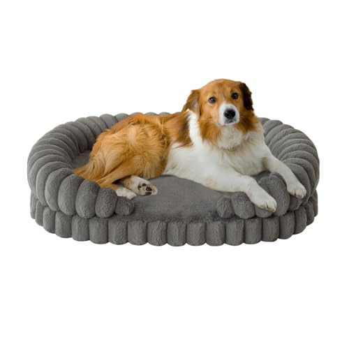 BALANCE Beruhigendes Hundebett für große Hunde, oval, waschbar, mit Seiten, orthopädisches Haustier-Couch-Sofa mit rutschfester Unterseite, 91,4 cm, Grau BALANCE Beruhigendes Hundebett für große Hunde, oval, waschbar, mit Seiten, orthopädisches Haustier-Couch-Sofa mit rutschfester Unterseite, 91,4 cm, Grau von BALANCE