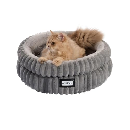 BALANCE Katzenbett, waschbares, rundes Katzenbett für Hauskatzen, superweiches Plüsch-Kunstfell, Haustierbett für Welpen und Kätzchen, mit rutschfester Unterseite BALANCE Katzenbett, waschbares, rundes Katzenbett für Hauskatzen, superweiches Plüsch-Kunstfell, Haustierbett für Welpen und Kätzchen, mit rutschfester Unterseite von BALANCE