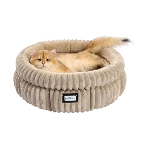 BALANCE Katzenbett, waschbares, rundes Katzenbett für Hauskatzen, superweiches Plüsch-Kunstfell, Haustierbett für Welpen und Kätzchen, mit rutschfester Unterseite BALANCE Katzenbett, waschbares, rundes Katzenbett für Hauskatzen, superweiches Plüsch-Kunstfell, Haustierbett für Welpen und Kätzchen, mit rutschfester Unterseite von BALANCE