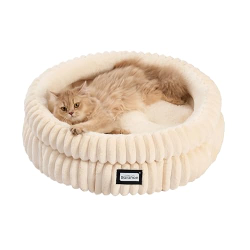 BALANCE Katzenbett, waschbares, rundes Katzenbett für Hauskatzen, superweiches Plüsch-Kunstfell, Haustierbett für Welpen und Kätzchen, mit rutschfester Unterseite BALANCE Katzenbett, waschbares, rundes Katzenbett für Hauskatzen, superweiches Plüsch-Kunstfell, Haustierbett für Welpen und Kätzchen, mit rutschfester Unterseite von BALANCE