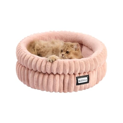 BALANCE Katzenbett, waschbares, rundes Katzenbett für Hauskatzen, superweiches Plüsch-Kunstfell, Haustierbett für Welpen und Kätzchen, mit rutschfester Unterseite BALANCE Katzenbett, waschbares, rundes Katzenbett für Hauskatzen, superweiches Plüsch-Kunstfell, Haustierbett für Welpen und Kätzchen, mit rutschfester Unterseite von BALANCE