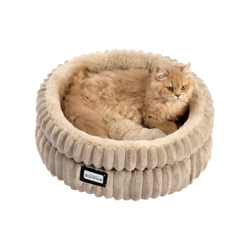BALANCE Katzenbett, waschbares, rundes Katzenbett für Hauskatzen, superweiches Plüsch-Kunstfell, Haustierbett für Welpen und Kätzchen, mit rutschfester Unterseite BALANCE Katzenbett, waschbares, rundes Katzenbett für Hauskatzen, superweiches Plüsch-Kunstfell, Haustierbett für Welpen und Kätzchen, mit rutschfester Unterseite von BALANCE