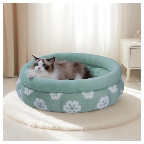 BALANCE Katzenbetten für Hauskatzen, waschbares, rundes Katzenbett, niedliches 3D-Blumen-Kätzchenbett mit rutschfester Unterseite für Welpen und Kätzchen, 58 cm, Grün BALANCE Katzenbetten für Hauskatzen, waschbares, rundes Katzenbett, niedliches 3D-Blumen-Kätzchenbett mit rutschfester Unterseite für Welpen und Kätzchen, 58 cm, Grün von BALANCE