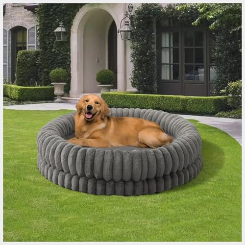 BALANCE Luxuriöses Donut-Hundebett, rund, groß, waschbar, orthopädisch, beruhigendes Hundebett für Haustiere, mit rutschfester Unterseite, 109 cm, Grau BALANCE Luxuriöses Donut-Hundebett, rund, groß, waschbar, orthopädisch, beruhigendes Hundebett für Haustiere, mit rutschfester Unterseite, 109 cm, Grau von BALANCE