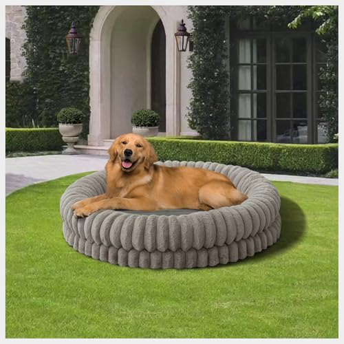 BALANCE Luxuriöses Donut-Hundebett, rund, groß, waschbar, orthopädisch, beruhigendes Hundebett für Haustiere, mit rutschfester Unterseite, 109 cm, Haferflocken BALANCE Luxuriöses Donut-Hundebett, rund, groß, waschbar, orthopädisch, beruhigendes Hundebett für Haustiere, mit rutschfester Unterseite, 109 cm, Haferflocken von BALANCE