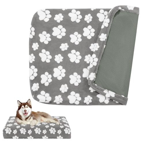 BALAPET Hundebett-Bezüge, wasserdichter Hundebett-Bezug mit schönem Hundepfotenabdruck und doppelseitigem nutzbarem Design, Ersatz, maschinenwaschbar, Tierhaare, leicht zu entfernen, nur Bezug (Grau, BALAPET Hundebett-Bezüge, wasserdichter Hundebett-Bezug mit schönem Hundepfotenabdruck und doppelseitigem nutzbarem Design, Ersatz, maschinenwaschbar, Tierhaare, leicht zu entfernen, nur Bezug (Grau, von BALAPET