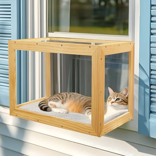 BALAPET Katzenfenster Catio mit Holzrahmen zum Sonnenbaden, stabiler klarer Acryl-Katzenfensterkasten, wasserdichte Dach-Haustier-Fensterstange für sicheres Genießen der Outdoor-Sehenswürdigkeiten und BALAPET Katzenfenster Catio mit Holzrahmen zum Sonnenbaden, stabiler klarer Acryl-Katzenfensterkasten, wasserdichte Dach-Haustier-Fensterstange für sicheres Genießen der Outdoor-Sehenswürdigkeiten und von BALAPET