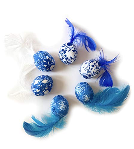 Ballmie Katzenspielzeug-Ball für Kätzchen, Federglockenball aus Fleece, Blumenmuster, Blau von BALLMIE