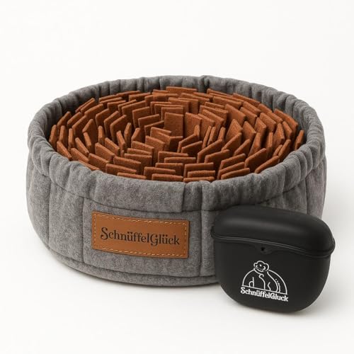 BALLONTE Schnüffelteppich für Hunde mit Leckerlibeutel aus Silikon – Intelligenzspielzeug zur Nasenarbeit & Beschäftigung – rutschfest, Waschbar, Für Welpen & Senioren – Futterspielzeug im Set von BALLONTE