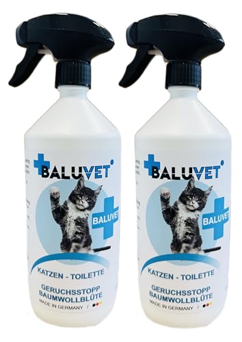 BALUVET Katzentoiletten-Geruchsentferner, Baumwollblüte Duft, 2X 1L, Made in Germany BALUVET Katzentoiletten-Geruchsentferner, Baumwollblüte Duft, 2X 1L, Made in Germany von BALUVET