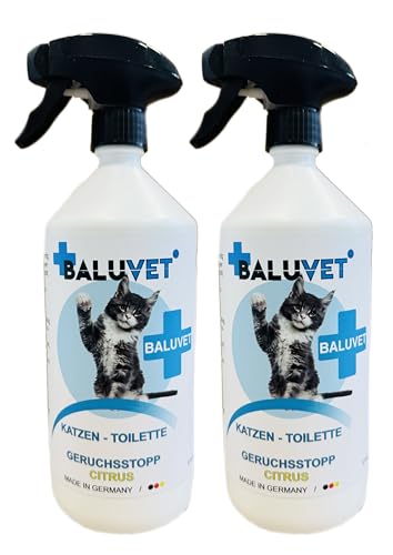 BALUVET Katzentoiletten-Geruchsentferner, Citrus Duft, 2X 1L, Made in Germany BALUVET Katzentoiletten-Geruchsentferner, Citrus Duft, 2X 1L, Made in Germany von BALUVET