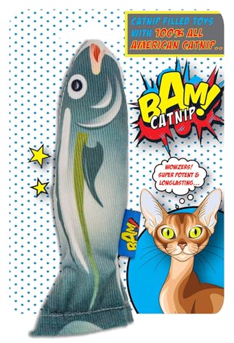BAM! Katzenminze, 100 % amerikanisches starkes Katzenminze-Katzenspielzeug (Katzenminze-Fisch) von BAM