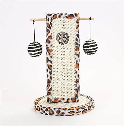 Katzen-Kratzer, kleiner Katzen-Kletterrahmen, Leoparden-Farbe, Spielzeugball, 20 x 31 x 19 cm von BAMBW