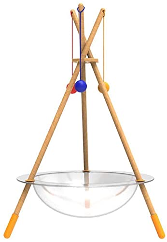 Katzenstreu Katzenstreu Klettergerüst Transparent Acryl Raumkapsel Filz Spielzeug Ball Massivholz Halterung 53x53x75cm von BAMBW
