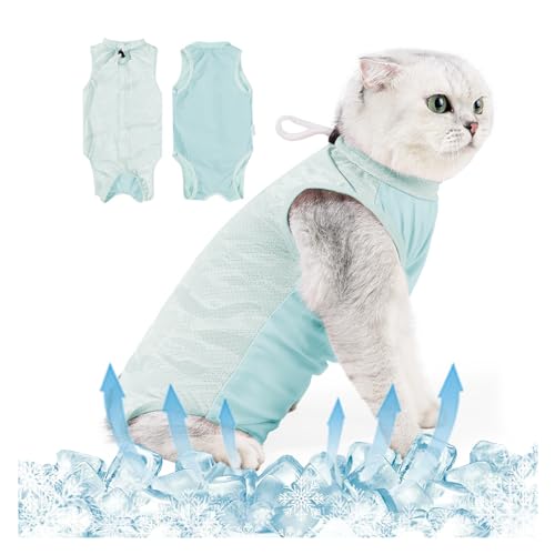 BAMY Kühlender Katzen-Genesungsanzug, verstellbar, Sterilisationskostüm, Sommer, Haustier-OP-Kleidung, Entwöhnungskleidung, Anti-Lecken, Blau, Größe S BAMY Kühlender Katzen-Genesungsanzug, verstellbar, Sterilisationskostüm, Sommer, Haustier-OP-Kleidung, Entwöhnungskleidung, Anti-Lecken, Blau, Größe S von BAMY
