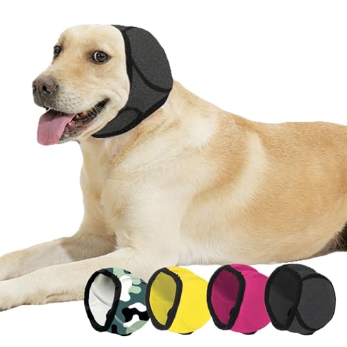 BAMY Schwimmen, wasserdichte Hundeohrmuscheln, beruhigend, für große Hundeohren, Duschhaube zum Gehörschutz für Bad und Fellpflege (Grau, L (Größe L: Kopfumfang 45,7 - 61 cm) von BAMY